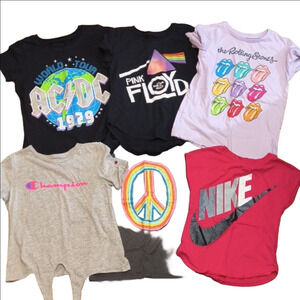 Girls Rockroll Classic Pack Top Brands - Size 6-7 - 6 Shirts